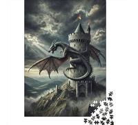Puzzle Castillo del Dragón Fantasía De 1000 Piezas Interesante Rompecabezas Adultos De 1000 Piezas Pintura Entretenimiento Creativo 38x26cm/1000pcs