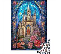 Puzzle Castillo Vitrales De 1000 Piezas Interesante Rompecabezas para Adultos De 1000 Piezas Juego Regalo 52x38cm/1000pcs