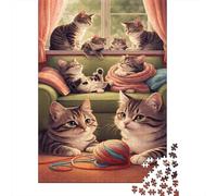 Puzzle Cats in Cozy Home 1000 Piezas para Adultos, Decoración del Hogar 38x26cm/1000pcs