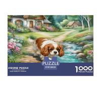 Puzzle Cavalier King Charles Spaniel 1000 Piezas - para Adultos Puzzle De Cabaña del Bosque, Desafiante Y Estimulante, Decorativo, Regalo Ideal 38x26cm/1000pcs