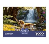 Puzzle Cavalier King Charles Spaniel 1000 Piezas - para Adultos Puzzles De Arbusto de Flores, Juego EduGatoivo, Arte Decorativo, Regalo Ideal 70x50cm/1000pcs