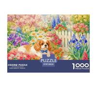 Puzzle Cavalier King Charles Spaniel 1000 Piezas - para Adultos Rompecabezas De Jardín, Desafío Mental Y Juego Complejo, Arte Decorativo, Regalo Ideal 38x26cm/1000pcs