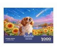 Puzzle Cavalier King Charles Spaniel 1000 Piezas - para Adultos Rompecabezas De Mar de Girasoles, Desafío Divertido Y Familiar, Decorativo, Regalo Ideal 70x50cm/1000pcs