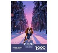 Puzzle Cavalier King Charles Spaniel 1000 Piezas - para Adultos Y Niños Puzzle De Snowy Bosque, Desafío Mental Y Juego Complejo, Arte Decorativo, Regalo Ideal 52x38cm/1000pcs