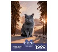 Puzzle Chartreux 1000 Piezas - para Adultos Y Niños Puzzle De Snowy Bosque, Juguete EduGatoivo, Arte Decorativo, Regalo para Hombre 38x26cm/1000pcs