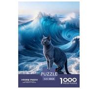 Puzzle Chartreux 1000 Piezas - para Adultos Y Niños Rompecabezas De Arrecife de Olas, Juego Desafiante, Arte Decorativo, Regalo Ideal 38x26cm/1000pcs