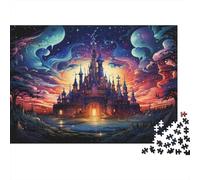Puzzle Château fantastique Pour Adultes,52x38cm/1000pcs,jeu Éducatif,décoration De La Maison,Scène de Nuit Magique