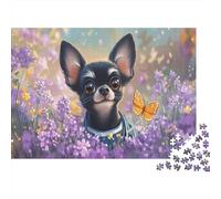 Puzzle Chihuahua 1000 Piezas para Adultos, Rompecabezas Flor - Filled Pastoral Adultos Juego Didáctico Productos Lúdicos Creativos 1000pcs (75x50cm)