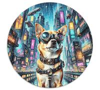 Puzzle Chihuahua 1000 Piezas para Adultos Y Niños Juego EduGatoivo De Cochetón Puzzles Chihuahua Ciudad Futuro Decorativo Regalo Original 1000pcs (67.5x67.5cm)