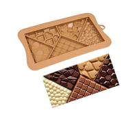 Puzzle Chocolate Bar Mold - Break-Apart Tray, Food Grade Silicone Chocolate Bar Mold, Thick Non-Stick Design, Easy Release and Reusable | Candy, Fondant, Brownie, Cocoa Fruit, Holiday Baking