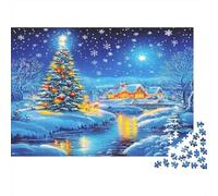 Puzzle Christmas Night Scene De 1000 Piezas para Adultos, Puzzle Adultos, Juego De Rompecabezas Productos Lúdicos Creativos 38x26cm/1000pcs