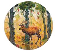 Puzzle Ciervo 1000 Piezas para Adultos Y Niños Juego Familiar De Cochetón Rompecabezas Pintura Ciervo Bosque Decorativo Regalo para Hombre 1000pcs (67.5x67.5cm)