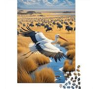 Puzzle Cigüeña 1000 Piezas para Adultos Y Niños Juego Difícil De Madera Puzzles Cigüeña Ganado Decorativo Regalo Original 1000pcs (75x50cm)