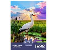 Puzzle Cigüeña Blanca 1000 Piezas - para Adultos Puzzle De Humedal, Juego para Toda La Familia Arte Decorativo, Regalo Original 38x26cm/1000pcs