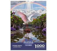 Puzzle Cigüeña Blanca 1000 Piezas - para Adultos Puzzle De Manglar Humedal, Juego para Toda La Familia Arte Decorativo, Regalo Original 38x26cm/1000pcs