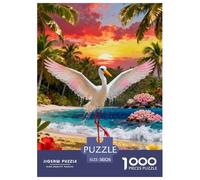 Puzzle Cigüeña Blanca 1000 Piezas - para Adultos Puzzle De Playa Tropical, Juego para Toda La Familia Decorativo, Regalo Original 38x26cm/1000pcs