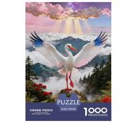 Puzzle Cigüeña Blanca 1000 Piezas - para Adultos Rompecabezas De Cloud Bosque, Desafío Mental, Diversión Y Aprendizaje Arte Decorativo, 70x50cm/1000pcs