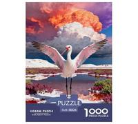 Puzzle Cigüeña Blanca 1000 Piezas - para Adultos Rompecabezas De Lago Salado, Desafío Mental, Diversión Y Aprendizaje Arte Decorativo, 38x26cm/1000pcs