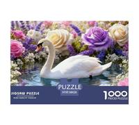 Puzzle Cisne 1000 Piezas - para Adultos Rompecabezas De Arbusto de Flores, Desafío Mental Y Juego Complejo, Arte Decorativo, Regalo para Hombre 38x26cm/1000pcs