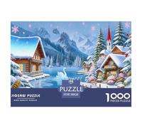 Puzzle Ciudad de Cuentos de Hadas de Invierno De 1000 Piezas Interesante Rompecabezas Hombres Y Mujeres De 1000 Piezas Juego Entretenimiento Creativo 38x26cm/1000pcs