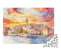 Puzzle Ciudad Vieja Costera de Estambul De 1000 Piezas Interesante Rompecabezas Hombres Y Mujeres De 1000 Piezas Decoracion Entretenimento 70x50cm/1000pcs