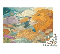 Puzzle Clásico De 1000 Piezas Animales Salvajes para Adultos, Cartón Grueso, Una Escena artística de la Vida Salvaje Inspirada en la Naturaleza Mejor Regalo, 38x26cm/1000pcs