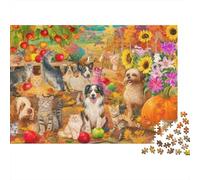 Puzzle Clásico De 1000 Piezas Animals para Adultos, Papel Reciclado Ecológico, Un cálido y Colorido país de Las Maravillas Animal Juego Educativo Familiar, Idea De Regalo, 38x26cm/1000pcs
