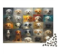 Puzzle Clásico De 1000 Piezas Perros, Cartón Grueso, An Artistic Portrait Series of Perros with Expressive Faces Antiestrés Y Ocio Interior, Regalo, 52x38cm/1000pcs