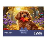 Puzzle Cocker Spaniel Inglés 1000 Piezas - para Adultos Puzzles De Hoja de Otoño, Juguete EduGatoivo, Arte Decorativo, Regalo Ideal 70x50cm/1000pcs