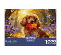 Puzzle Cocker Spaniel Inglés 1000 Piezas - para Adultos Puzzles De Hoja de Otoño, Juguete EduGatoivo, Arte Decorativo, Regalo Original 38x26cm/1000pcs