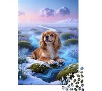Puzzle Cocker Spaniel Inglés 1000 Piezas - para Adultos Y Niños Puzzle De Tundra, Desafío Mental, Diversión Y Aprendizaje Arte Decorativo, Regalo Original 52x38cm/1000pcs