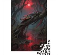 Puzzle Cocodrilo 1000 Piezas para Adultos Juego Desafiante De Madera Rompecabezas Cocodrilo Pantano Árbol Decorativo Regalo para Hombre 1000pcs (75x50cm)
