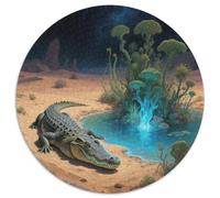 Puzzle Cocodrilo 1000 Piezas para Adultos Juego Relajante de cartón Rompecabezas Cocodrilo Estanque Plantas Decorativo Regalo Ideal 1000pcs (67.5x67.5cm)