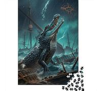 Puzzle Cocodrilo 1000 Piezas para Adultos Juego Relajante De Madera Puzzles Cocodrilo Naufragio Decorativo Regalo Original 1000pcs (75x50cm)