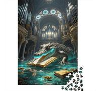 Puzzle Cocodrilo 1000 Piezas para Adultos Juego Relajante De Madera Rompecabezas Cocodrilo Iglesia Biblia Decorativo Regalo para Hombre 1000pcs (75x50cm)