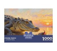 Puzzle Cocodrilo 1000 Piezas para Adultos, Puzzle Río al Atardecer Adultos, Juego Didáctico Decoración para El Hogar 38x26cm/1000pcs