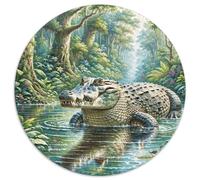 Puzzle Cocodrilo 1000 Piezas para Adultos Y Niños Juego EduGatoivo De Cochetón Rompecabezas Cocodrilo Bosque Misterio Decorativo Regalo Original 1000pcs (67.5x67.5cm)