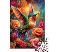 Puzzle Colibrí Entre Rosas De 1000 Piezas Animales Rompecabezas Adultos De 1000 Piezas Pintura Hobby 52x38cm/1000pcs
