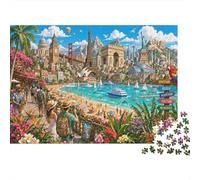 Puzzle Collage de monumentos 1000 Piezas, Regalo para Fans de Puzzle