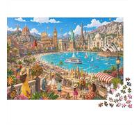 Puzzle Collage de monumentos 1000 Piezas, Regalo para Fans de Puzzle