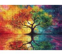Puzzle Color Árbol la Vida Diseño de Patrones | con Exquisita Caja de Embalaje | Puzzle 3000 Piezas | Piezas Encajan Perfectamente | Letras la Parte Posterior | Rompecabezas Toda Familia s7h-53