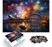 Puzzle colorido psicodelia en Sydney Opera House, 1000 puzles para adultos, 1000 piezas, rompecabezas de madera, rompecabezas educativos para aliviar el estrés (50 x 75 cm)