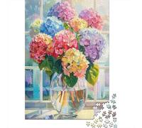 Puzzle Colorido Ramo de Hortensia De 1000 Piezas Interesante Rompecabezas Adultos De 1000 Piezas Obra De Arte Entretenimiento Creativo 52x38cm/1000pcs