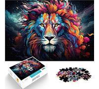 Puzzle con diseño de león, rompecabezas divertidos para adultos, 2000 piezas, 27,56 x 39,37 pulgadas, rompecabezas de tarjetas grises para adolescentes y niños, cumpleaños únicos