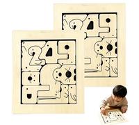 Puzzle con numeri di animali, Puzzle Educativo in Legno con numeri da 0 a 9, giocattolo didattico per il conteggio ispirato a Montessori, tabellone di smistamento Delle Forme logiche (2 PCS)