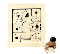 Puzzle con numeri di animali, Puzzle Educativo in Legno con numeri da 0 a 9, giocattolo didattico per il conteggio ispirato a Montessori, tabellone di smistamento Delle Forme logiche (1 PC)