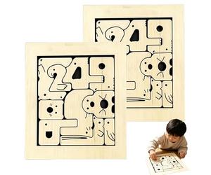 Puzzle con numeri di animali, Puzzle Educativo in Legno con numeri da 0 a 9, giocattolo didattico per il conteggio ispirato a Montessori, tabellone di smistamento Delle Forme logiche (2 PCS)