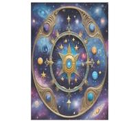 Puzzle con sistema solar, 1000 piezas, puzzle de madera para adultos y niños, rompecabezas imposibles, juego de fogalidad para toda la familia (78 x 53 cm)