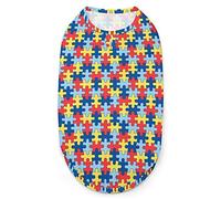 Puzzle Concientización sobre el Autismo Camisas para Perros Ropa con Estampado de Mascotas Camisetas de Verano Jersey Transpirable Camiseta sin Mangas para Perros pequeños Gatos