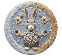 Puzzle Conejo 1000 Piezas para Adultos Juego Relajante de cartón Rompecabezas Conejo Granos Decorativo Regalo Original 1000pcs (67.5x67.5cm)